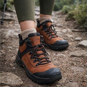 Clarks Brown and Black Athletic Shoes with Sturdy Rubber Sole